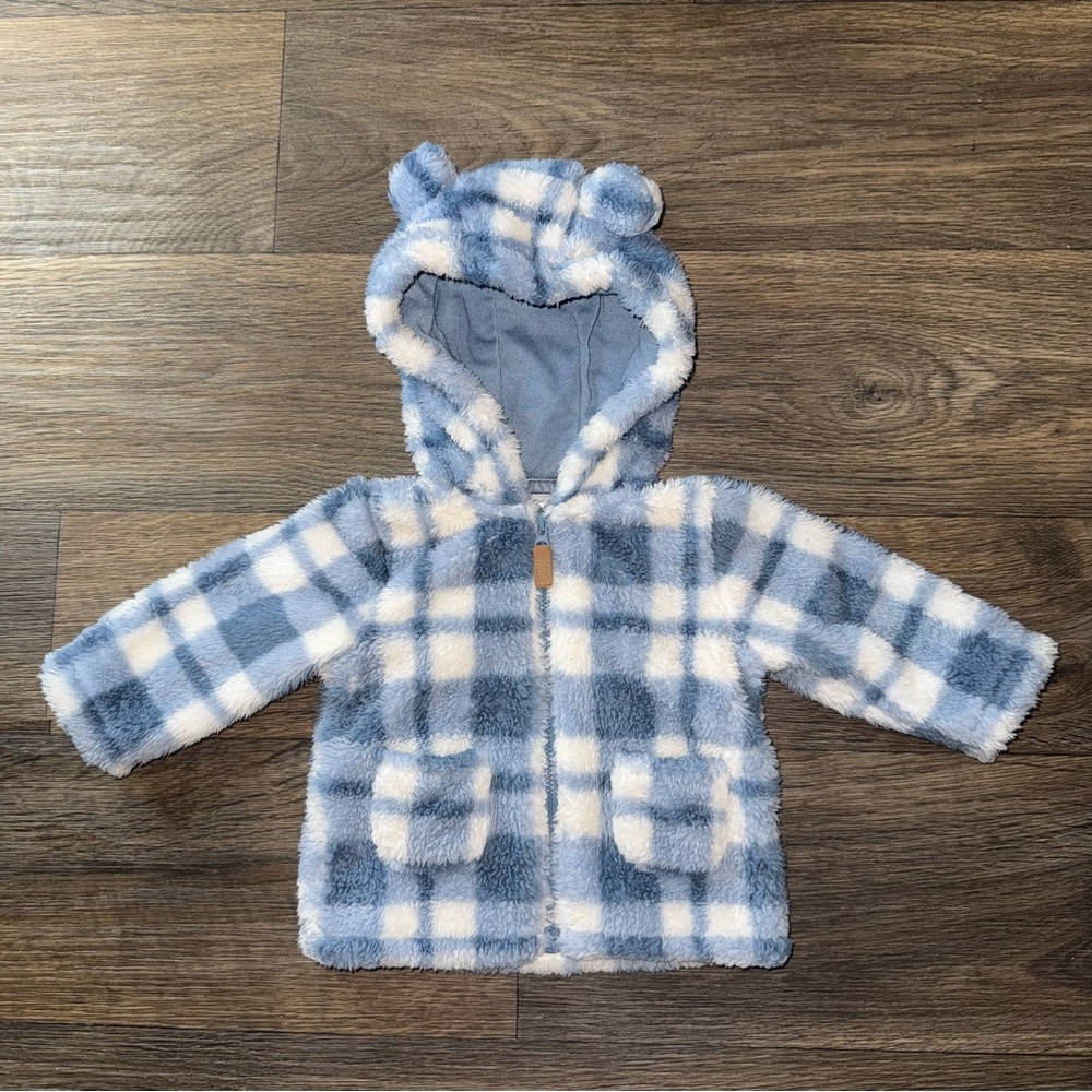 Carter's Blue and White Jean Jacket with Hood
